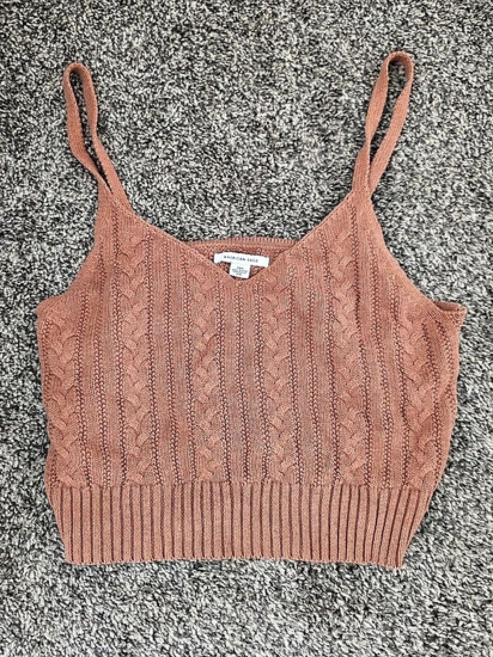 American Eagle Knit Cropped Tank in Pink Size XS Like New